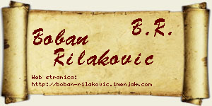 Boban Rilaković vizit kartica